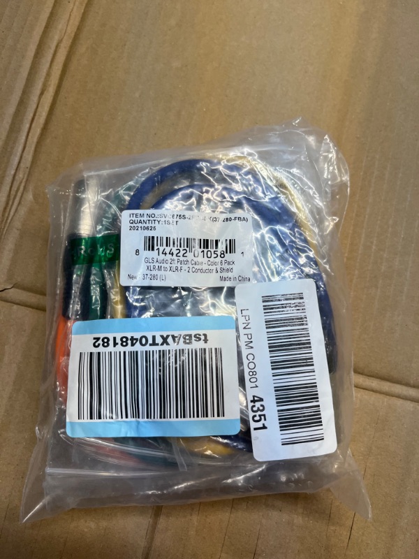 Photo 1 of GLS Audio 2ft Patch Cable Cords - XLR Male to XLR Female Color Cables - 2' Balanced Snake Cord - 6 Pack 2 Ft. Multicolored 6