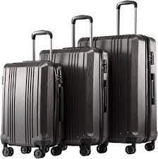 Photo 1 of Coolife Luggage Expandable Suitcase PC+ABS 3 Piece Set with TSA Lock Spinner 20in24in28in grey