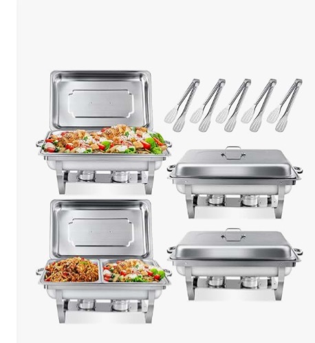 Photo 1 of 4 Pack 8QT Chafing Dish Buffet Set, 