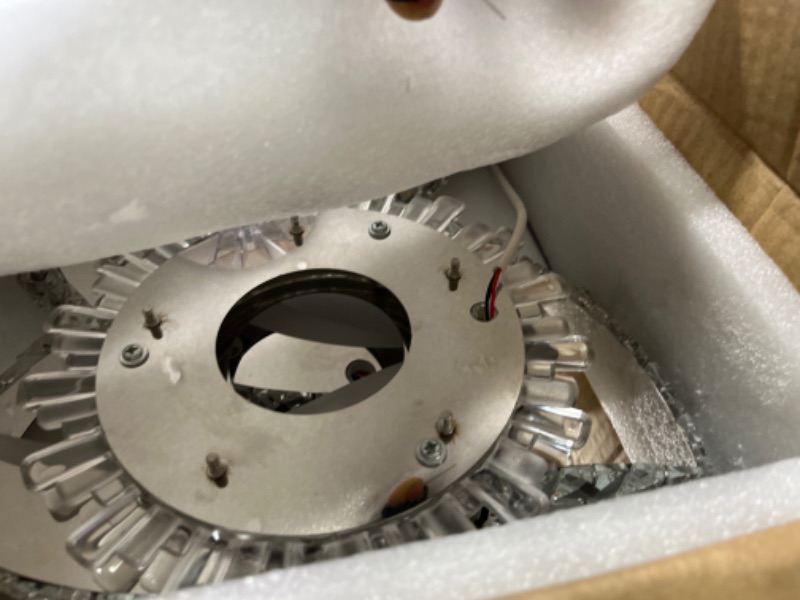 Photo 1 of 26.8 Inch Crystal Flower Ceiling Fan with Lights Remote Control, Silent 6 Speed 3 Color Dimmable Lamp with Invisible Blades for Indoor Bedroom Living Room Home Decoration