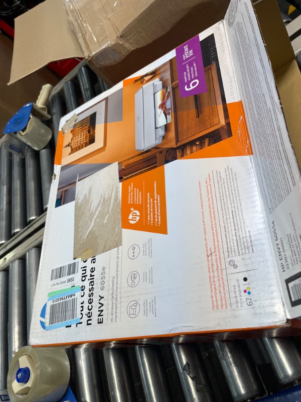 Photo 3 of Factory sealed **HP ENVY 6055e Wireless Color Inkjet Printer, Print, scan, copy, Easy setup, Mobile printing, Best for home, Instant Ink with HP+,white New