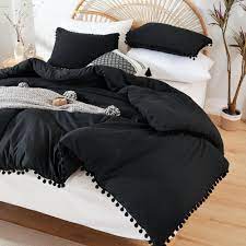 Photo 1 of 
YIRDDEO Black Comforter Set Queen Size, Chevron Bedding Comforter Set Vertical Tufted Design, Vintage Soft Ultra Microfiber Comforter Set
