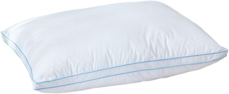Photo 1 of 100% Goose Down Pillows Neck Pillows for Sleeping Bed Pillows 100% Cotton Shell with 100% Goose Down 48x74cm,1 Pcs Bed Pillows (Color : Blue Edge 1 Pcs, Size : (19x29inch))