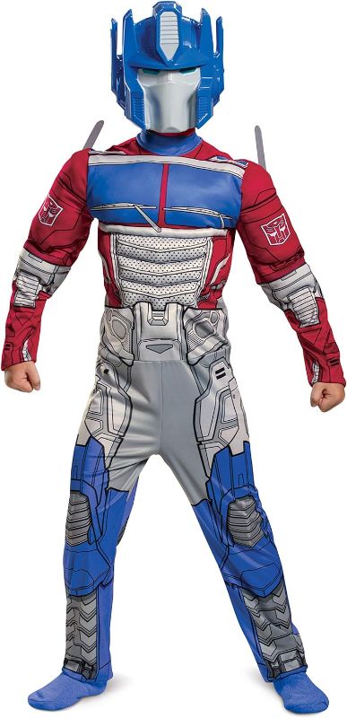 Photo 1 of Disguise Optimus Prime Costume, Muscle Transformer Costumes for Boys, Padded Character Jumpsuit, Kids
