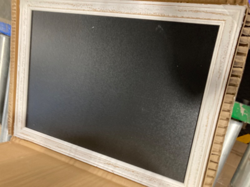 Photo 3 of Chalkboard Blackboard 24''X 18'' White Rustic Wood Framed Large Chalk Board for Wall Hanging Blackboard Memo Board Bulletin Menu Board Non-Magnetic for Kitchen,Coffee Shops, Restaurants, Wedding White 24''X 18''