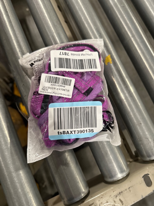 Photo 1 of Lukovee Walking Dog Harness and Leash, Heavy Duty Adjustable Puppy Harness Soft Padded Reflective Vest Harness Anti-Twist 4FT Pet Lead Quick Fit Lightweight for Small Dog Cat (X-Small, Purple) XS ( Chest 14'' ~ 18'') A-Purple