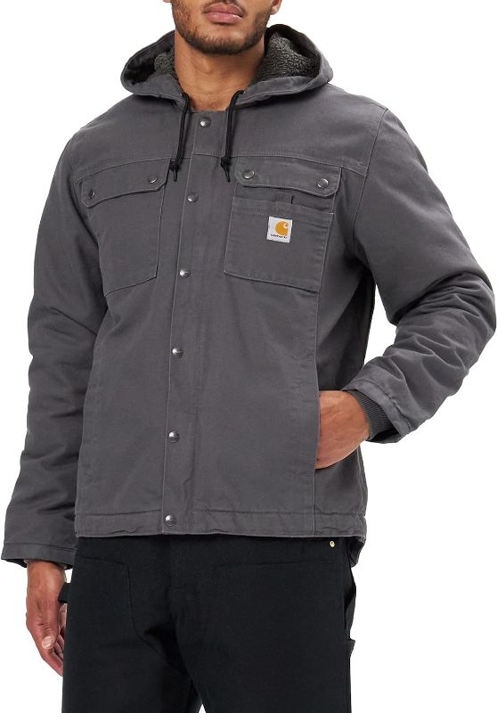 Photo 1 of M Carhatt Mens Relaxed Fit Washed Duck SherpaLined Utility Jacket
