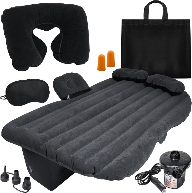 Photo 1 of *** MISSING PUMP**
VaygWay Inflatable Car Air Mattress – Air Bed w/Pump Kit –Back Seat – Camping Vacation Blow up Bed Cushion - Sleeping Pad w/ 2 Pillows (Inflatable Car Mattress, Neck Pillow, Ear Plugs, Eye Shields)