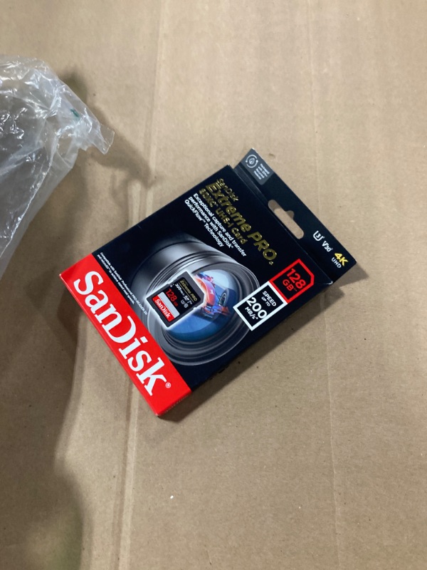 Photo 2 of ** sealed**
SanDisk 128GB Extreme PRO SDXC UHS-I Memory Card - C10, U3, V30, 4K UHD, SD Card - SDSDXXD-128G-GN4IN 128GB Memory Card Only