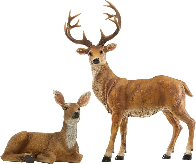 Photo 1 of ** missing antlers**
JHVYF Adorable Deer Statue Decor for Garden Yard Buck & Doe Lying Outdoor Sculptures for Home Decor 313+319…