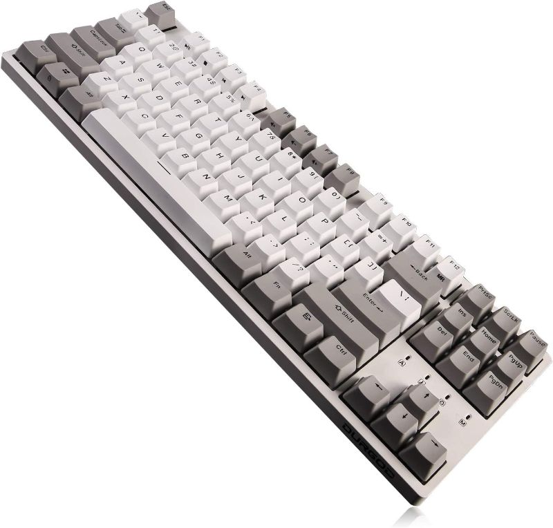 Photo 1 of DURGOD Taurus K320 TKL Mechanical Gaming Keyboard - 87 Keys - Double Shot PBT - NKRO - USB Type C (Cherry Brown, White)
