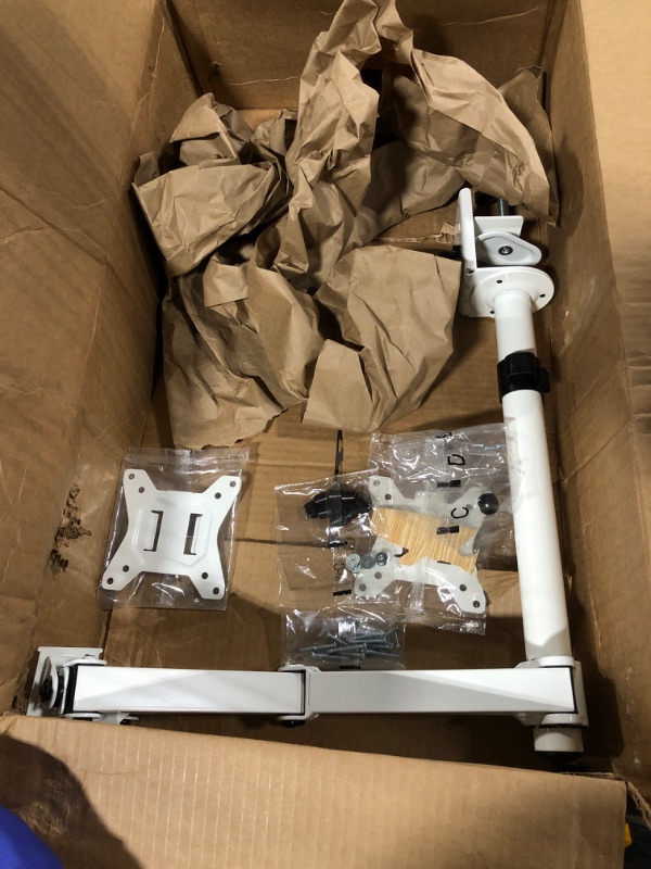 Photo 2 of ** new open package**
VIVO Steel Universal Full Motion Pole Mount Monitor Arm with Removable 75mm and 100mm VESA Plate, Fits 17 to 32 inch Screens, White, MOUNT-POLE01AW