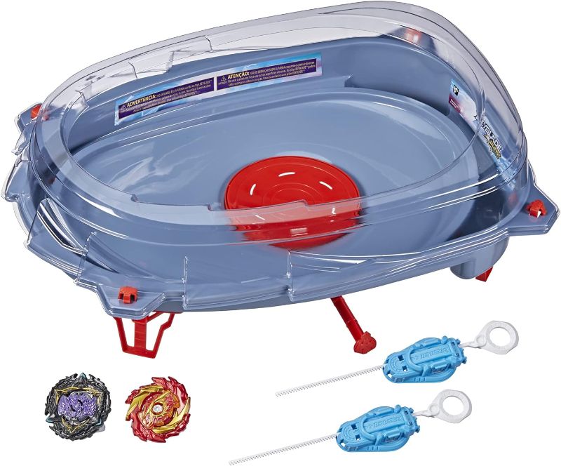 Photo 1 of BEYBLADE Burst Surge Speedstorm Motor Strike Battle Set with Motorized Stadium, 2 Top Toys and 2 Launchers