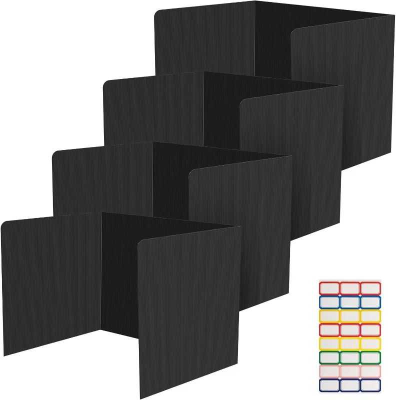 Photo 1 of ***COMESD WITH 10**
4 Pieces Privacy Shields for Student desks-Easy to Clean Plastic Desk Divider Folder Study Carrel Sneeze Guard for Student? Testing dividers for Classroom