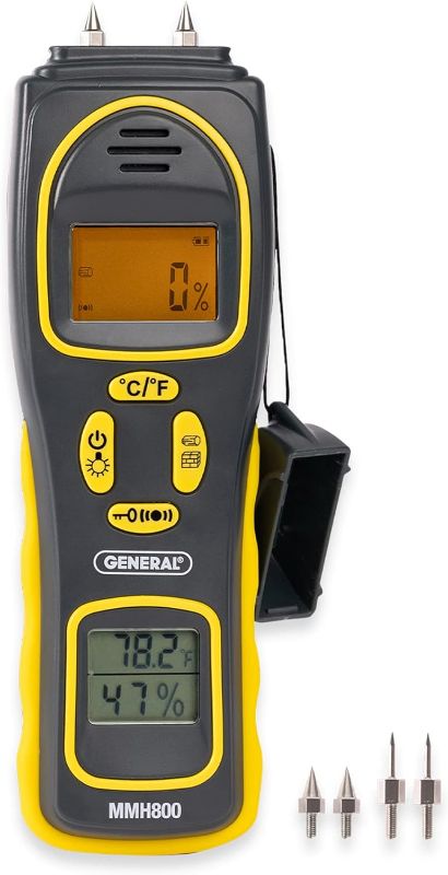 Photo 1 of General Tools MMH800 Pin/Pinless Moisture Meter w/Temp and Humidity
