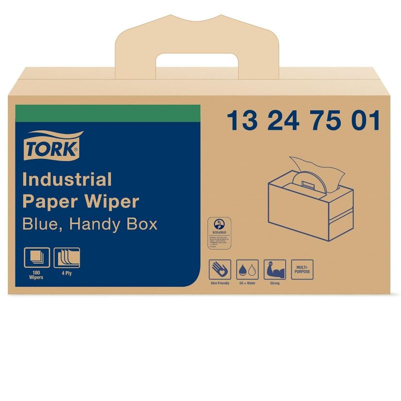 Photo 1 of ** sealed **
Tork Industrial Paper Wiper Blue, Handy Box W7 4-Ply, 1 x 180 Feet, 13247501
