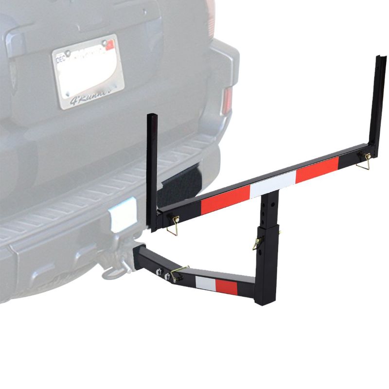 Photo 1 of FANTASK Pick Up Truck Bed Hitch Extender, Extension Rack with Reflective Tape & Flag, Truck Bed Extender with Heavy Duty Steel Construction, Adjustable Length and Width, Hitch Mounted Extender