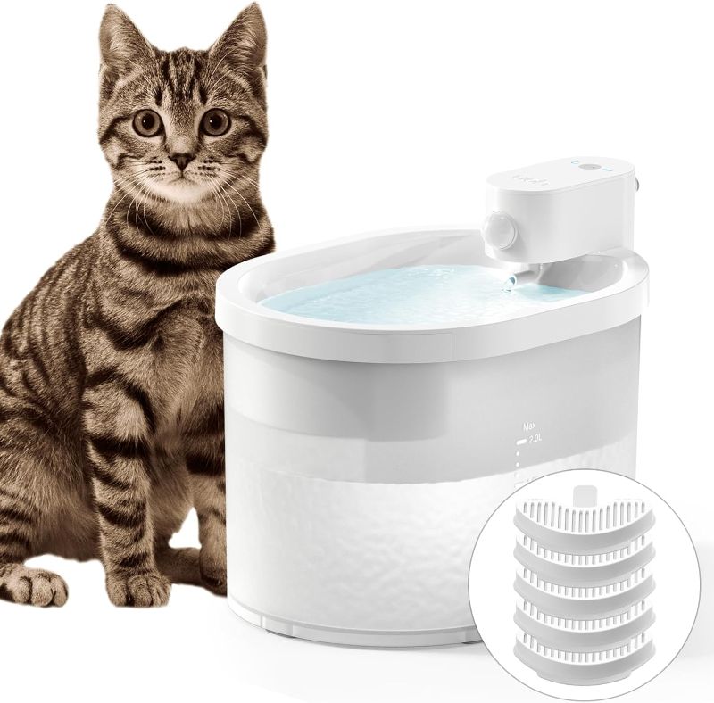Photo 1 of Cat Water Fountain, Wireless & Battery Operated 67oz/2L Automatic Pet Water Fountain for Cats & Multiple Pets