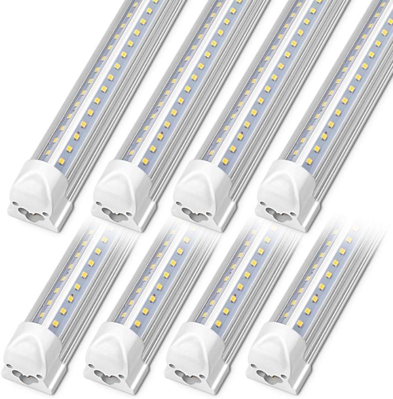 Photo 1 of Ensenior 10 Pack 8 FT Led Shop Lights, 6000K Clear White, 10000LM Super Bright, 72W Equivalency 936W, Commercial Bay Lighting, U-Shaped Linkable Shop Lights Plug in for Garage, Workshop, FCC Certified
