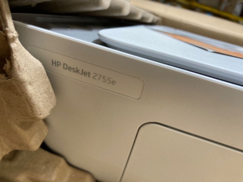 Photo 3 of HP DeskJet 2755e Wireless Color All-in-One Printer with bonus 6 months Instant Ink (26K67A), white