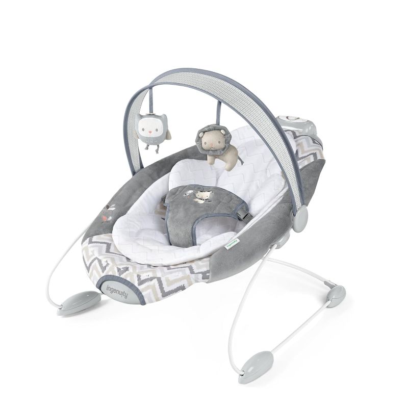 Photo 1 of Baby Delight Alpine Wave Deluxe Portable Bouncer | Automated Motion Baby Bouncer | Infants 0 – 6 Months | Driftwood Grey Deluxe, Driftwood Grey