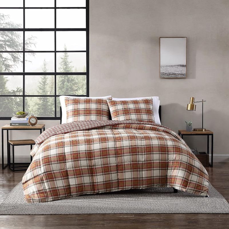 Photo 1 of 
Eddie Bauer - Comforter Set, Reversible Alt Down Bedding with Matching Shams, Breathable Home Decor for All Seasons (Edgewood Red/Beige, Queen)