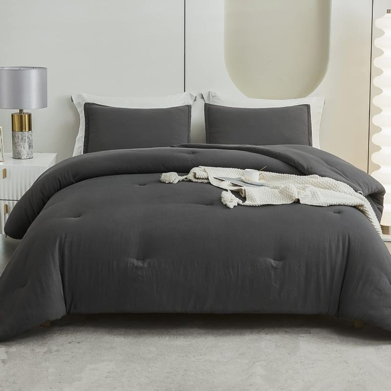 Photo 1 of **not exact**KING SizeBed Wedge Pillow For Headboard, Bed Gap Filler, Noodle Mattress Wedge Pillow Triangle For Sleeping To Fill The Gap (0-8") Between Headboard and Mattress, (Dark Grey, Queen) Grey KING