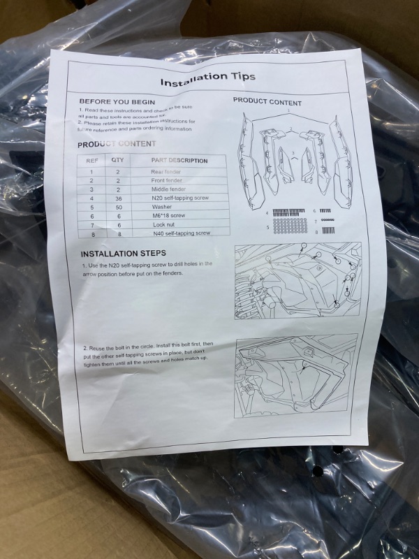 Photo 3 of ***USED***BOX IS DAMAGED***  X3 Fender Flares Mud Guards Extended Front and Rear Compatible with 2017 2018 2019 2020 2021 2022 2023 Can Am Maverick X3 & X3 Max RS Turbo R RR OEM Replacement #715002973 ***USED***BOX IS DAMAGED*** 