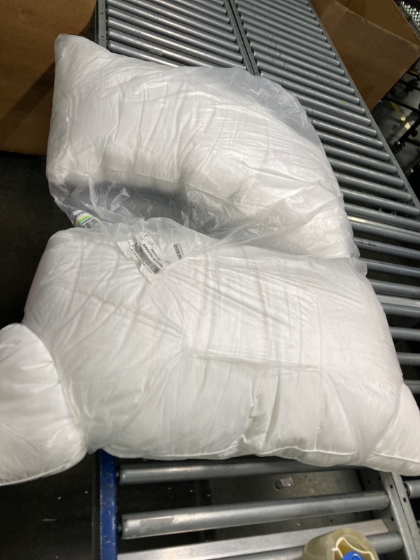 Photo 2 of **COTTON STUFFING NOT GOOSE** Zibroges ZB-DP01  Bed Sleeping, Hotel Down Pillows King Size, White Soft Cotton Cover, Fluffy Support Surround Fill Polyester for Back Side Stomach Sleeper 2 Count