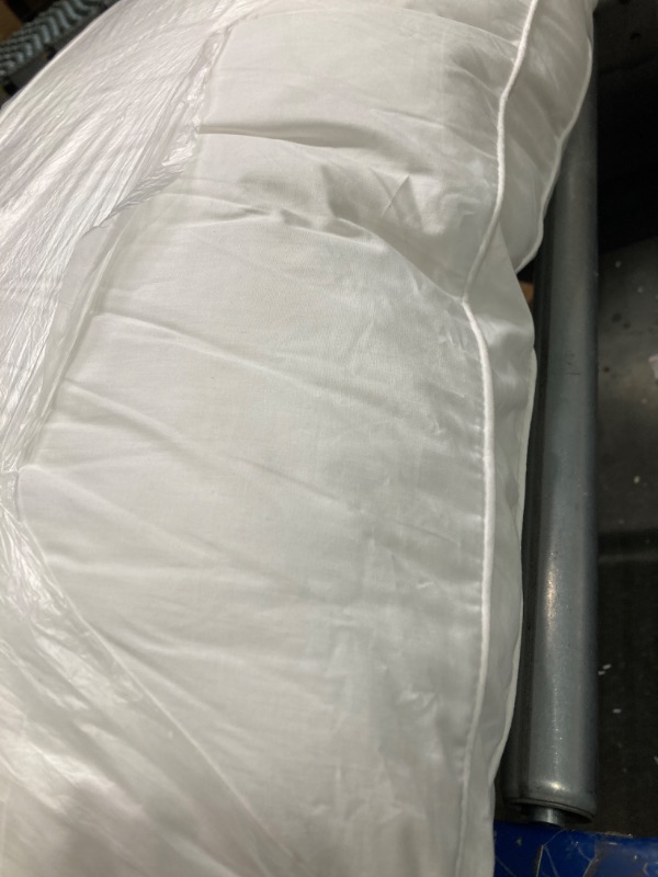 Photo 3 of **COTTON STUFFING NOT GOOSE** Zibroges ZB-DP01  Bed Sleeping, Hotel Down Pillows King Size, White Soft Cotton Cover, Fluffy Support Surround Fill Polyester for Back Side Stomach Sleeper 2 Count