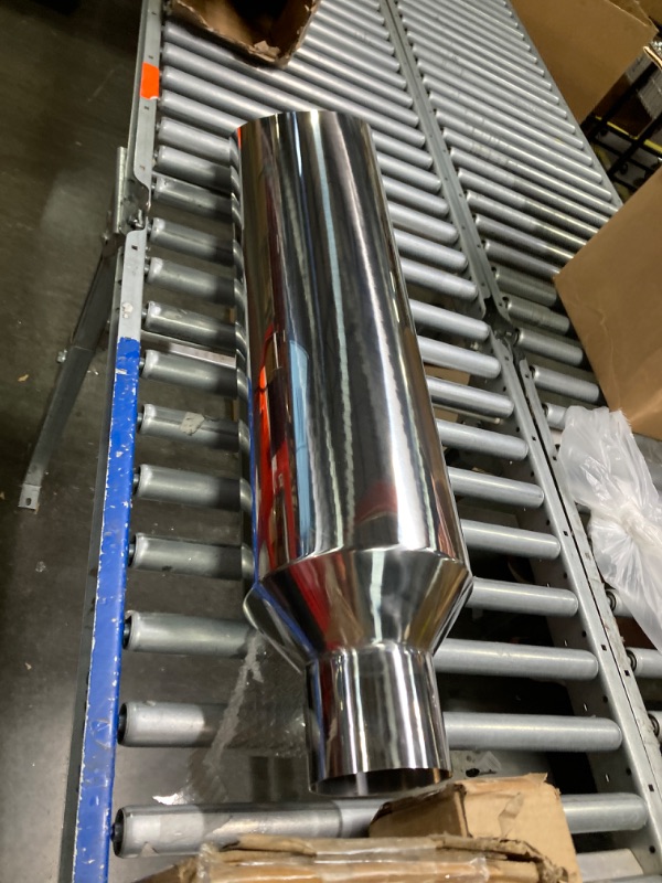 Photo 3 of FGJQEFG 4 Inch Inlet 8 Inch Outlet Polished Stainless Steel Miter Cut Diesel Exhaust Stack Diesel Exhaust Tip(Stack Smokers 4" ID Inlet 36" Long) 4‘’Inlet 8‘’Outlet-Silver