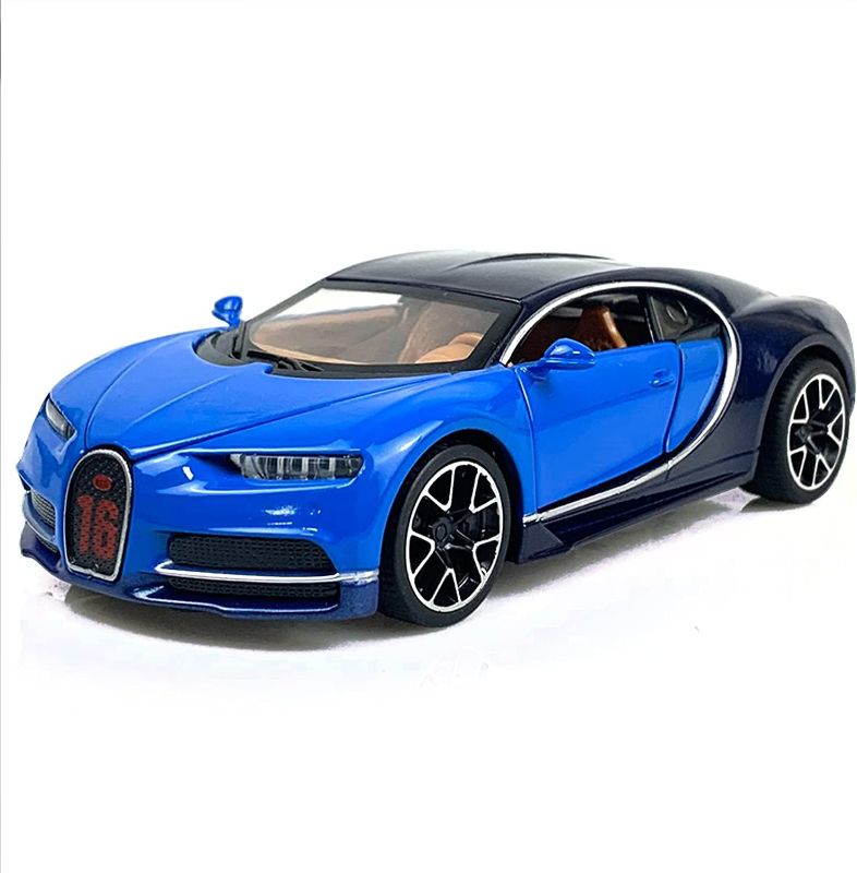 Photo 1 of 1:32 Bugatti Chiron zinc Alloy Pull Back Car Diecast Electronic Toys with Lights and Music,Decorative,Mini Vehicles Toys for Kids,Boyfriend,Young Peoples Gift?Blue?