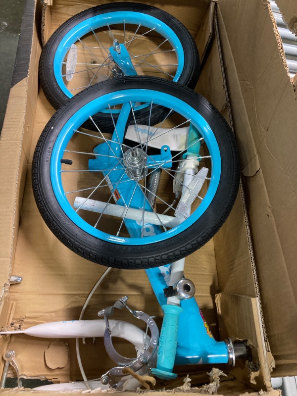 Photo 3 of **MISSING PARTS**JOYSTAR 14/16 Inch Balance Bike for Toddlers and Kids Ages 3-8 Years Old Boys and Girls - Sport Kids Balance Bike with Handbrake - No Pedal Training Bicycle Blue 16 Inch with Handbrake***USED**FOR PARTS ONLY***AS IS ALL SALES ARE FINAL***