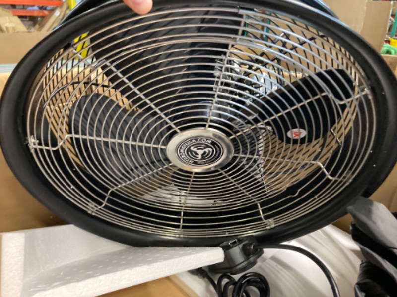 Photo 5 of ***FOR PARTS ONLY*** 

HydroMist F10-14-011 Shrouded Outdoor Wall Mount Oscillating Fan, 3 Speed on Cord, 0.15 hp, 1.05 Amps, Degrees_Fahrenheit, to Volts, Amps, 3 Speed on Cord, 18", black (