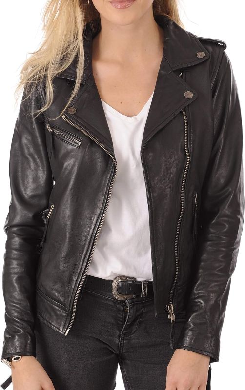 Photo 1 of KYZER KRAFT Womens Leather Jacket Bomber Motorcycle Biker Real Lambskin Leather Jacket for Womens
