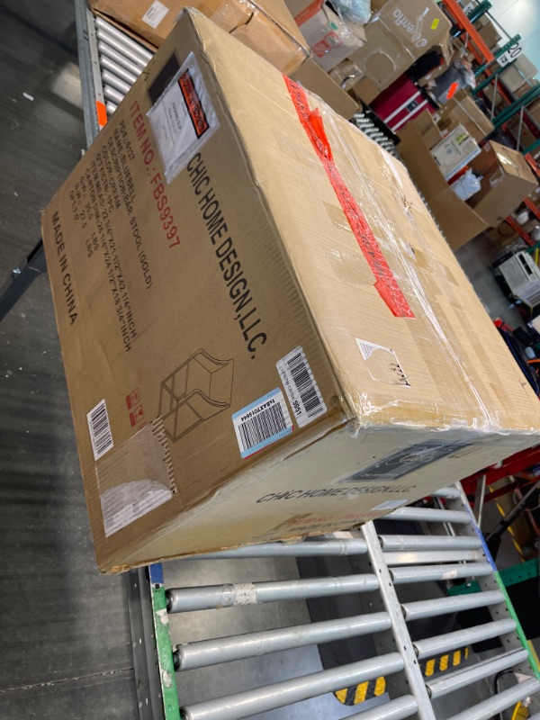 Photo 1 of Bluebell Bar Stool Chair PU Leather Upholstered Slope Arm Design Architectural Goldtone Solid Metal Base Modern Contemporary, Cream BAR STOOL Cream