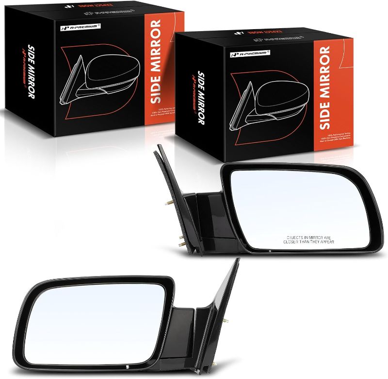 Photo 1 of A-Premium Pair (2) Driver & Passenger Side Manual Door Mirror - Compatible with Chevy & GMC Model - Blazer, C/K 1500 2500 3500, Tahoe, Yukon - Non-Heated Manual Folding - Replace# GM1321123, GM1320123 Driver and Passenger Side