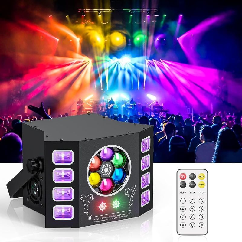 Photo 1 of ***FOR PARTS***Dj Lights 100W Bee Eye Light UV Strobe Stage Light LED Sound Activated Rave Light, 14 CH DMX512 and Remote Control for Halloween Birthday Party Wedding Event Show KTV Bar Dance Decorations