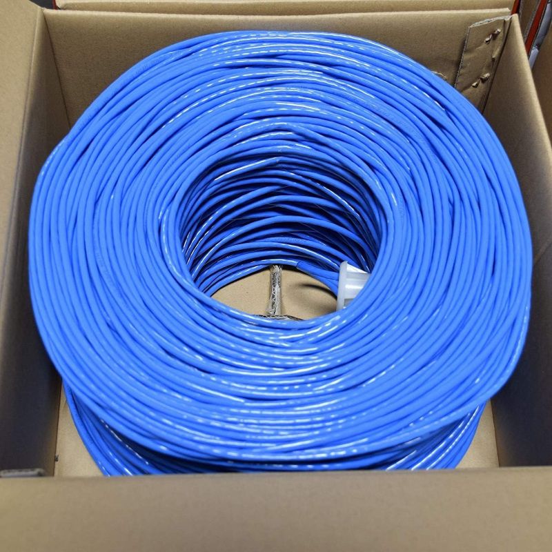 Photo 1 of 1000Ft Cat6 23AWG UTP Solid 4-Pairs Network Ethernet LAN Cable Bulk Blue (CAT6-CCA-1KFT-BL)