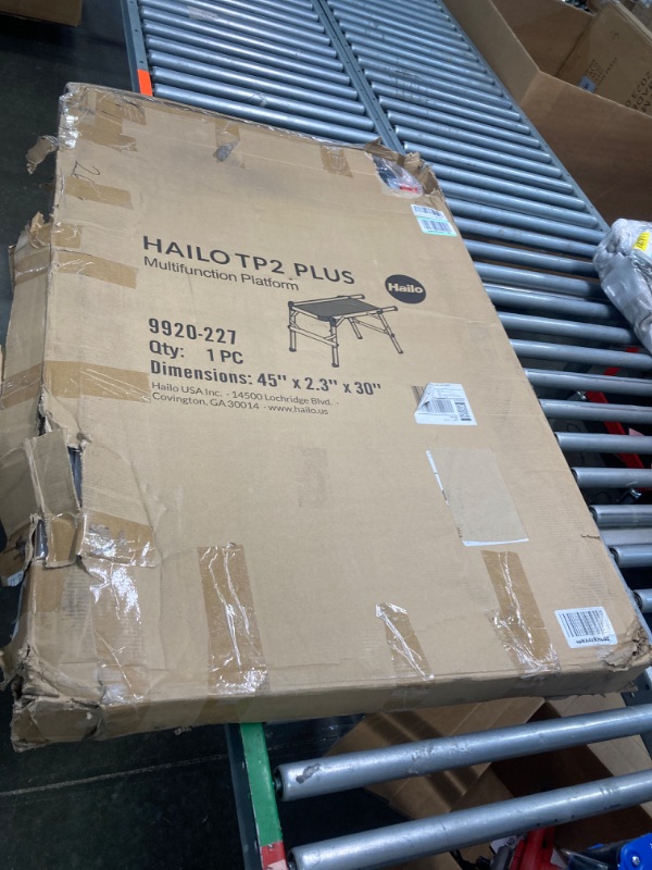 Photo 1 of Hailo TP2 Plus | Work & Staircase Platform | Length and Height-Adjustable Telescopic Rails and feet | Integrated Bubble Level | for use with Step stools & stepladders TP2 Plus (work platform)