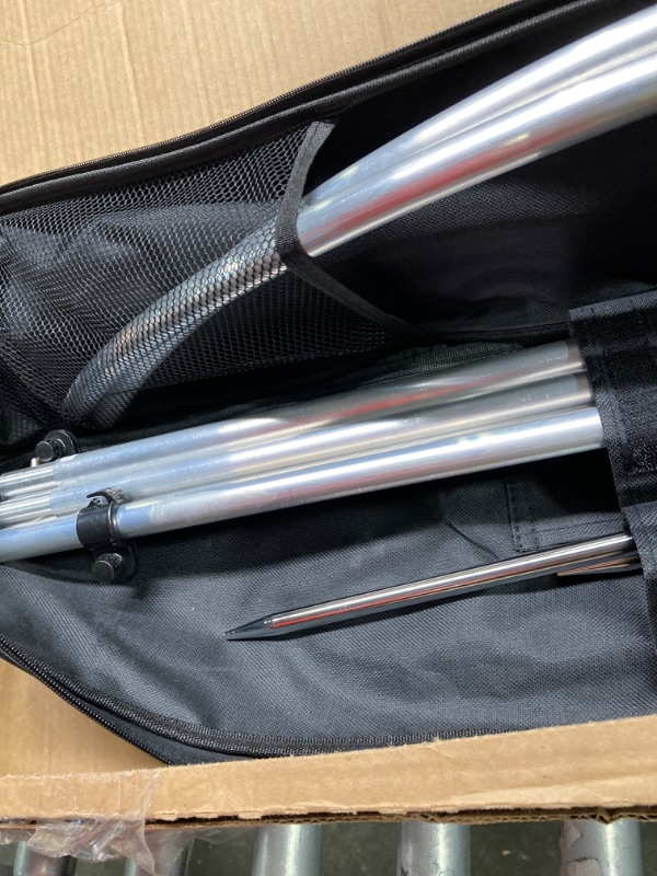 Photo 1 of 2 Packs Swooper Flag Pole with 2 Packs Ground Stake,12 Feet Complete Feather Flag Pole Kit for Business Advertising Flags, Portable Black Travel Bag Packed (Silver)