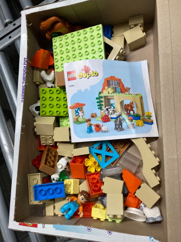 Photo 1 of LEGO DUPLO Town Caring for Animals at The Farm Learning Toy for Toddlers, Farmhouse with Horse, Cow and Chicken Figures, Farm Playset, Educational Set for Toddlers Ages 2 and Up, 10416