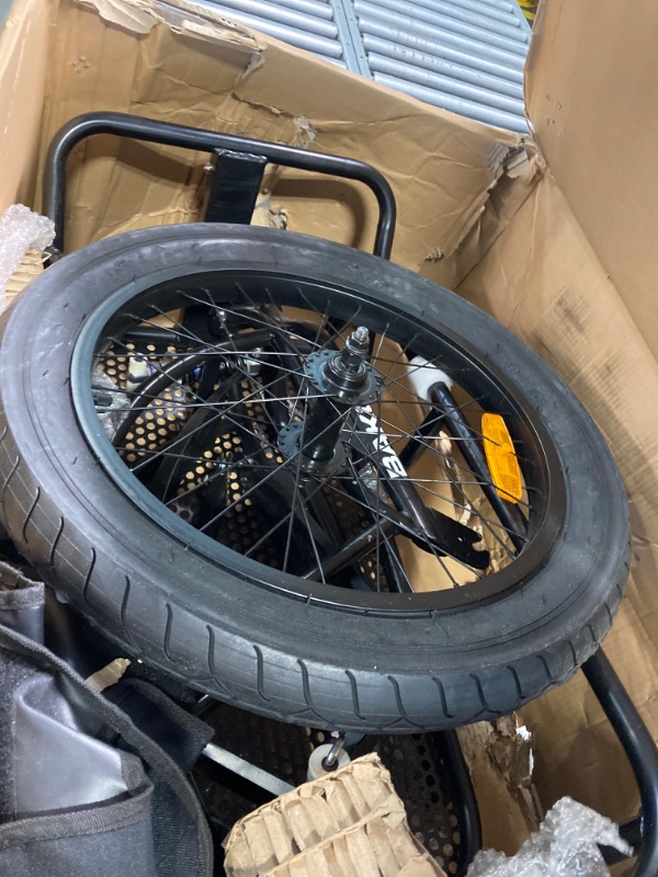 Photo 1 of Bakou eBike Cargo Trailer - Tow Behind Trailers for Electric Bicycles - Heavy-Duty Cargo Storage Utility Cart with Canvas Liner, Large All-Terrain Tires, and Kickstand Deer Trailer
