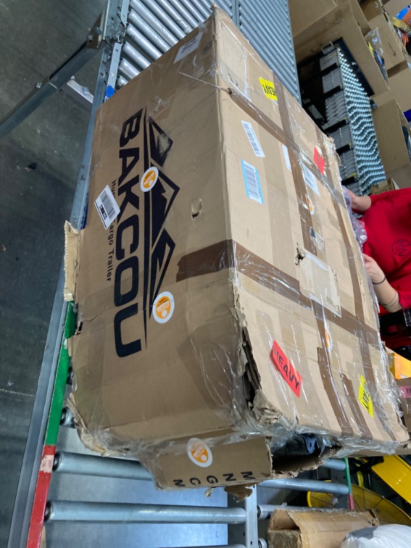 Photo 1 of Bakou eBike Cargo Trailer - Tow Behind Trailers for Electric Bicycles - Heavy-Duty Cargo Storage Utility Cart with Canvas Liner, Large All-Terrain Tires, and Kickstand Deer Trailer