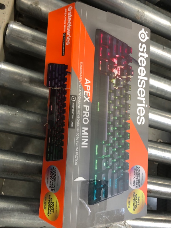 Photo 2 of SteelSeries Apex Pro Mini Mechanical Gaming Keyboard – World’s Fastest Keyboard – Adjustable Actuation – Compact 60% Form Factor – RGB – PBT Keycaps – USB-C