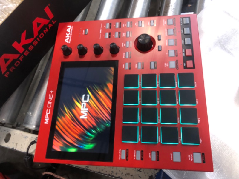 Photo 5 of AKAI Professional MPC One+ Standalone Drum Machine, Beat Maker and MIDI Controller with WiFi, Bluetooth, Drum Pads, Synth Plug-ins and Touchscreen mpc one + - red