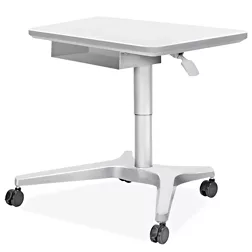 Photo 1 of Electric Standing Desk, Adjustable Height Stand up Desk, 28' Inches Sit Stand Home Office Desk with Splice Board, White Frame/White Top
