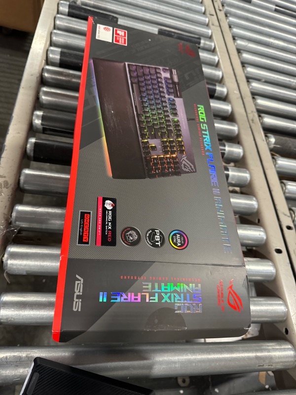 Photo 1 of ASUS ROG Strix Flare II Animate 100% RGB Gaming Keyboard - Hot-swappable, ROG NX Red Linear Switches, Customizable LED Display, PBT Keycaps, Acoustic Dampening Foam, Media Controls, Wrist Rest