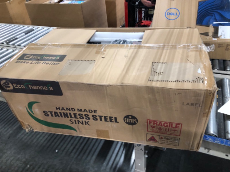 Photo 1 of EcoChannels Undermount Kitchen Sink, 30 x 19 Inch Sink Kitchen 16 Gauge Stainless Steel Kitchen Sinks Single Bowl Workstation Sink with Cutting Board 30" x 19" x 10" Stainless Steel