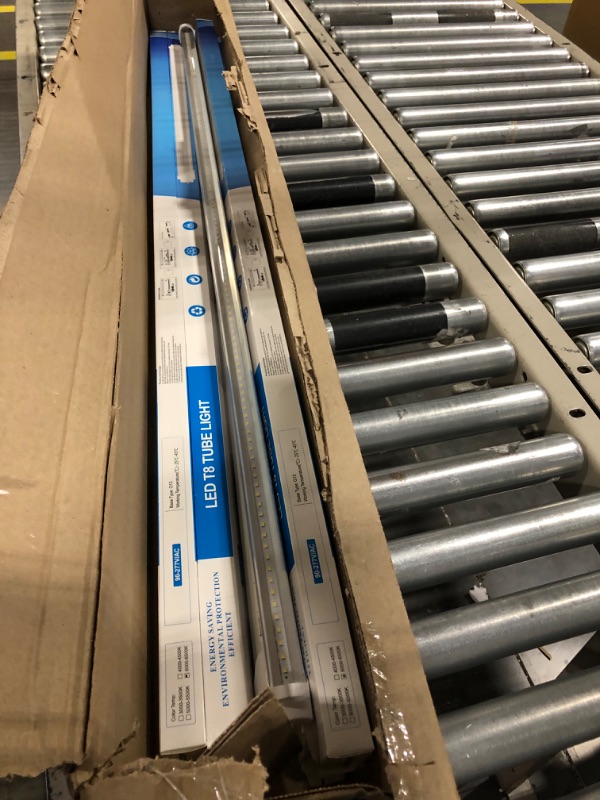 Photo 1 of JOMITOP 4 Feet LED Light Tube 2 Pin G13 Base T8 Ballast Bypass Required, Dual-End Powered, 48 Inch T8 60W Flourescent Tube Replacement,2640 Lumen, Cool White 6000K, Clear Cover AC90-277V 4 Pack